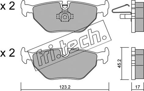 Fri.Tech. 270.0 - Комплект спирачно феродо, дискови спирачки vvparts.bg