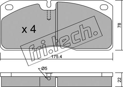 Fri.Tech. 278.0 - Комплект спирачно феродо, дискови спирачки vvparts.bg