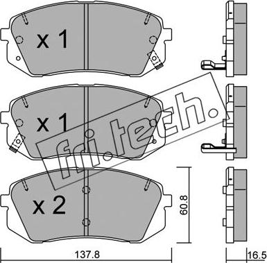 Fri.Tech. 799.0 - Комплект спирачно феродо, дискови спирачки vvparts.bg