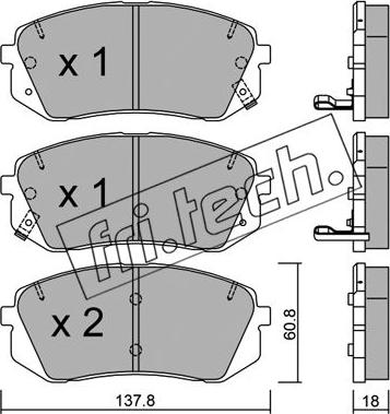 Fri.Tech. 799.1 - Комплект спирачно феродо, дискови спирачки vvparts.bg