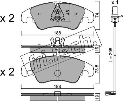 Fri.Tech. 791.4W - Комплект спирачно феродо, дискови спирачки vvparts.bg