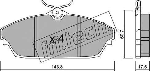 Fri.Tech. 798.0 - Комплект спирачно феродо, дискови спирачки vvparts.bg