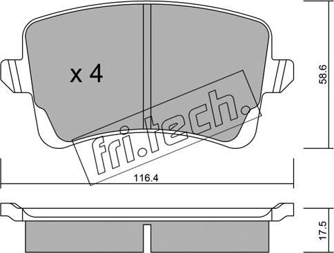 Fri.Tech. 792.0 - Комплект спирачно феродо, дискови спирачки vvparts.bg