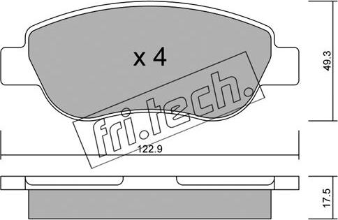 Fri.Tech. 797.0 - Комплект спирачно феродо, дискови спирачки vvparts.bg