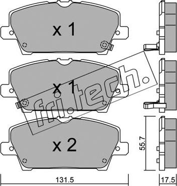 Fri.Tech. 744.0 - Комплект спирачно феродо, дискови спирачки vvparts.bg