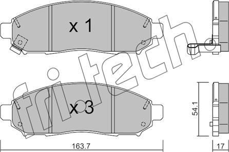 Fri.Tech. 759.0 - Комплект спирачно феродо, дискови спирачки vvparts.bg