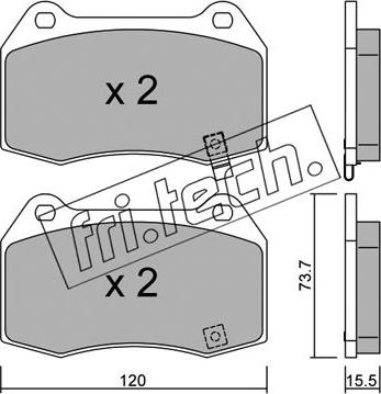 Fri.Tech. 754.0 - Комплект спирачно феродо, дискови спирачки vvparts.bg