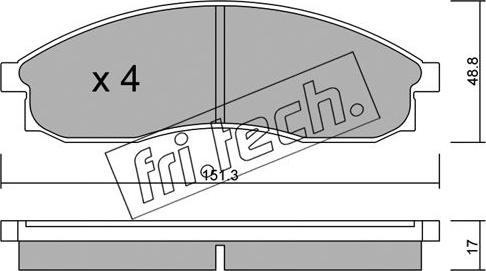 Fri.Tech. 756.0 - Комплект спирачно феродо, дискови спирачки vvparts.bg