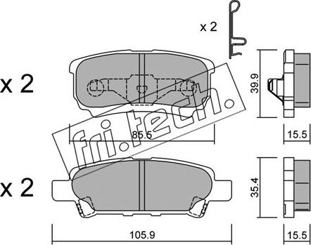 Fri.Tech. 753.0 - Комплект спирачно феродо, дискови спирачки vvparts.bg