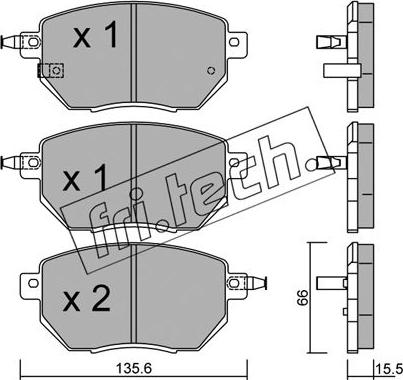 Fri.Tech. 757.0 - Комплект спирачно феродо, дискови спирачки vvparts.bg