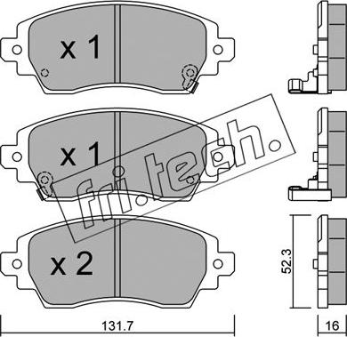 Fri.Tech. 766.0 - Комплект спирачно феродо, дискови спирачки vvparts.bg