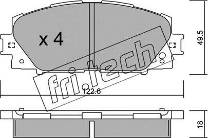 Fri.Tech. 761.0 - Комплект спирачно феродо, дискови спирачки vvparts.bg