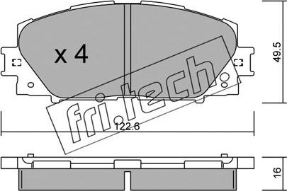 Fri.Tech. 761.1 - Комплект спирачно феродо, дискови спирачки vvparts.bg
