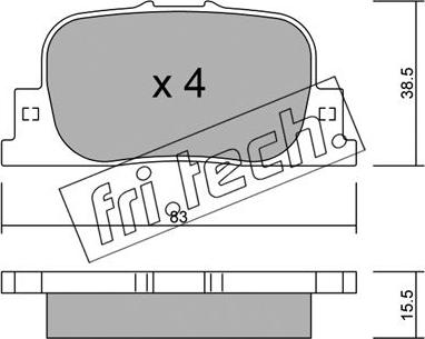 Fri.Tech. 768.0 - Комплект спирачно феродо, дискови спирачки vvparts.bg