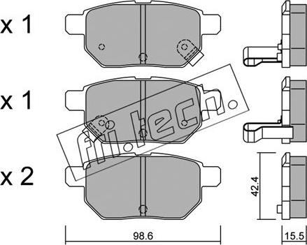 Fri.Tech. 762.0 - Комплект спирачно феродо, дискови спирачки vvparts.bg