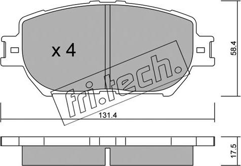 Fri.Tech. 767.0 - Комплект спирачно феродо, дискови спирачки vvparts.bg