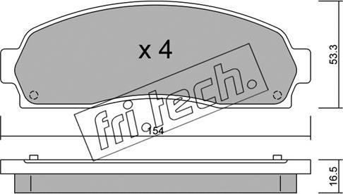 Fri.Tech. 701.0 - Комплект спирачно феродо, дискови спирачки vvparts.bg