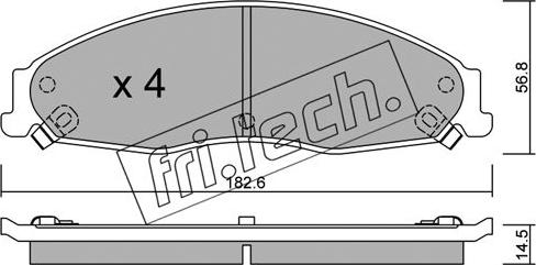 Fri.Tech. 714.0 - Комплект спирачно феродо, дискови спирачки vvparts.bg