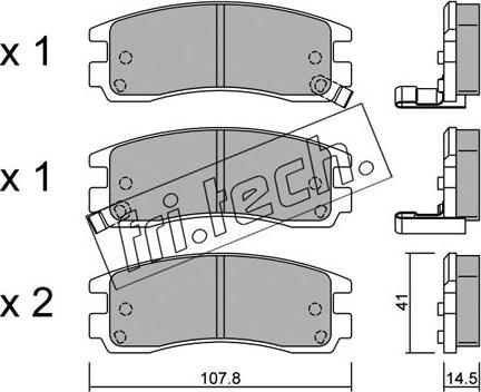 Fri.Tech. 713.0 - Комплект спирачно феродо, дискови спирачки vvparts.bg