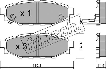 Fri.Tech. 780.0 - Комплект спирачно феродо, дискови спирачки vvparts.bg