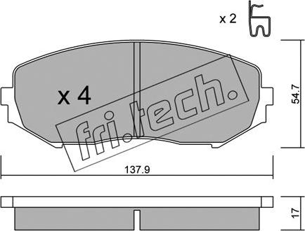 Fri.Tech. 782.0 - Комплект спирачно феродо, дискови спирачки vvparts.bg