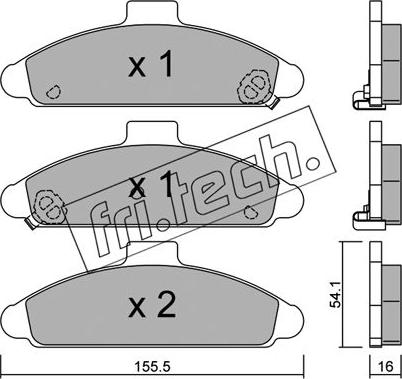 Fri.Tech. 739.0 - Комплект спирачно феродо, дискови спирачки vvparts.bg