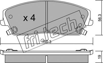 Fri.Tech. 732.0 - Комплект спирачно феродо, дискови спирачки vvparts.bg