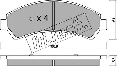 Fri.Tech. 737.0 - Комплект спирачно феродо, дискови спирачки vvparts.bg