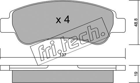 Fri.Tech. 726.0 - Комплект спирачно феродо, дискови спирачки vvparts.bg