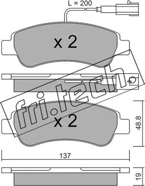 Fri.Tech. 726.1 - Комплект спирачно феродо, дискови спирачки vvparts.bg