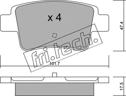 Fri.Tech. 721.0 - Комплект спирачно феродо, дискови спирачки vvparts.bg