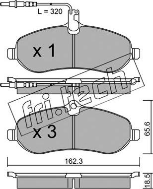 Fri.Tech. 723.0 - Комплект спирачно феродо, дискови спирачки vvparts.bg