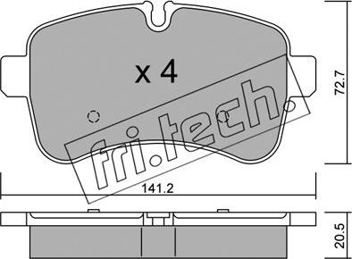 Fri.Tech. 727.0 - Комплект спирачно феродо, дискови спирачки vvparts.bg