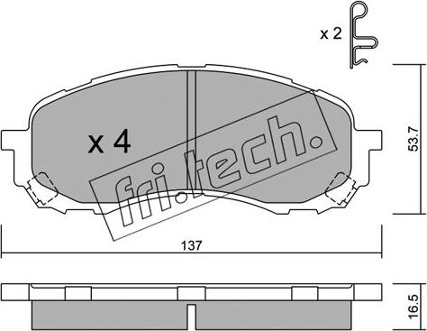 Fri.Tech. 778.0 - Комплект спирачно феродо, дискови спирачки vvparts.bg