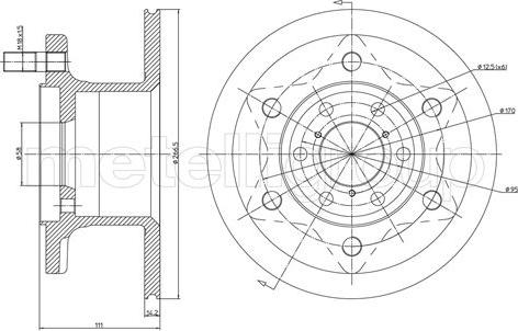 Fri.Tech. BD0587 - Спирачен диск vvparts.bg