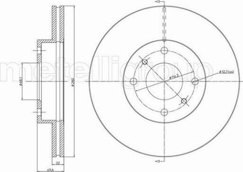 Fri.Tech. BD0722 - Спирачен диск vvparts.bg