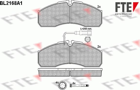 FTE 9500069 - Комплект спирачно феродо, дискови спирачки vvparts.bg