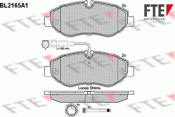 FTE BL2165A1 - Комплект спирачно феродо, дискови спирачки vvparts.bg