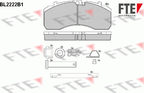 FTE BL2222B1 - Комплект спирачно феродо, дискови спирачки vvparts.bg