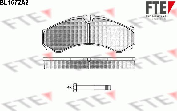 FTE 9500002 - Комплект спирачно феродо, дискови спирачки vvparts.bg