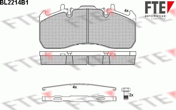 FTE 9500007 - Комплект спирачно феродо, дискови спирачки vvparts.bg