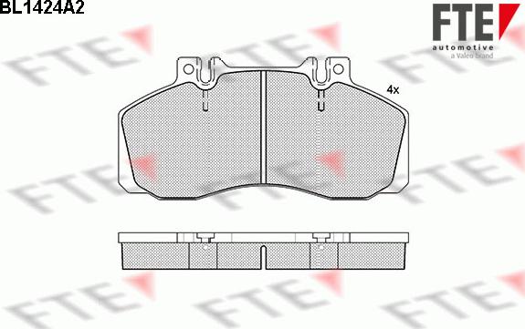 FTE 9500011 - Комплект спирачно феродо, дискови спирачки vvparts.bg