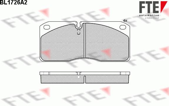 FTE BL1726A2 - Комплект спирачно феродо, дискови спирачки vvparts.bg