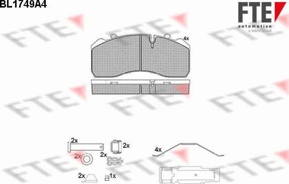 FTE 9500030 - Комплект спирачно феродо, дискови спирачки vvparts.bg