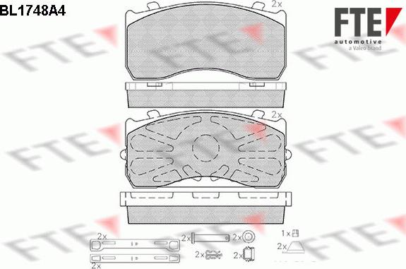 FTE BL1748A4 - Комплект спирачно феродо, дискови спирачки vvparts.bg