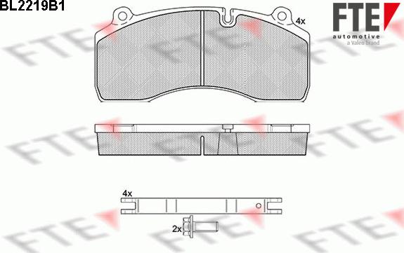 FTE 9500075 - Комплект спирачно феродо, дискови спирачки vvparts.bg