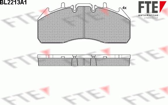 FTE BL2213A1 - Комплект спирачно феродо, дискови спирачки vvparts.bg