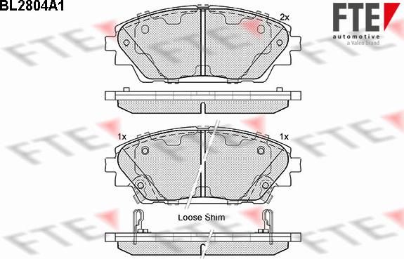 FTE BL2804A1 - Комплект спирачно феродо, дискови спирачки vvparts.bg