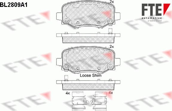 FTE 9010998 - Комплект спирачно феродо, дискови спирачки vvparts.bg