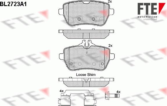 FTE BL2723A1 - Комплект спирачно феродо, дискови спирачки vvparts.bg